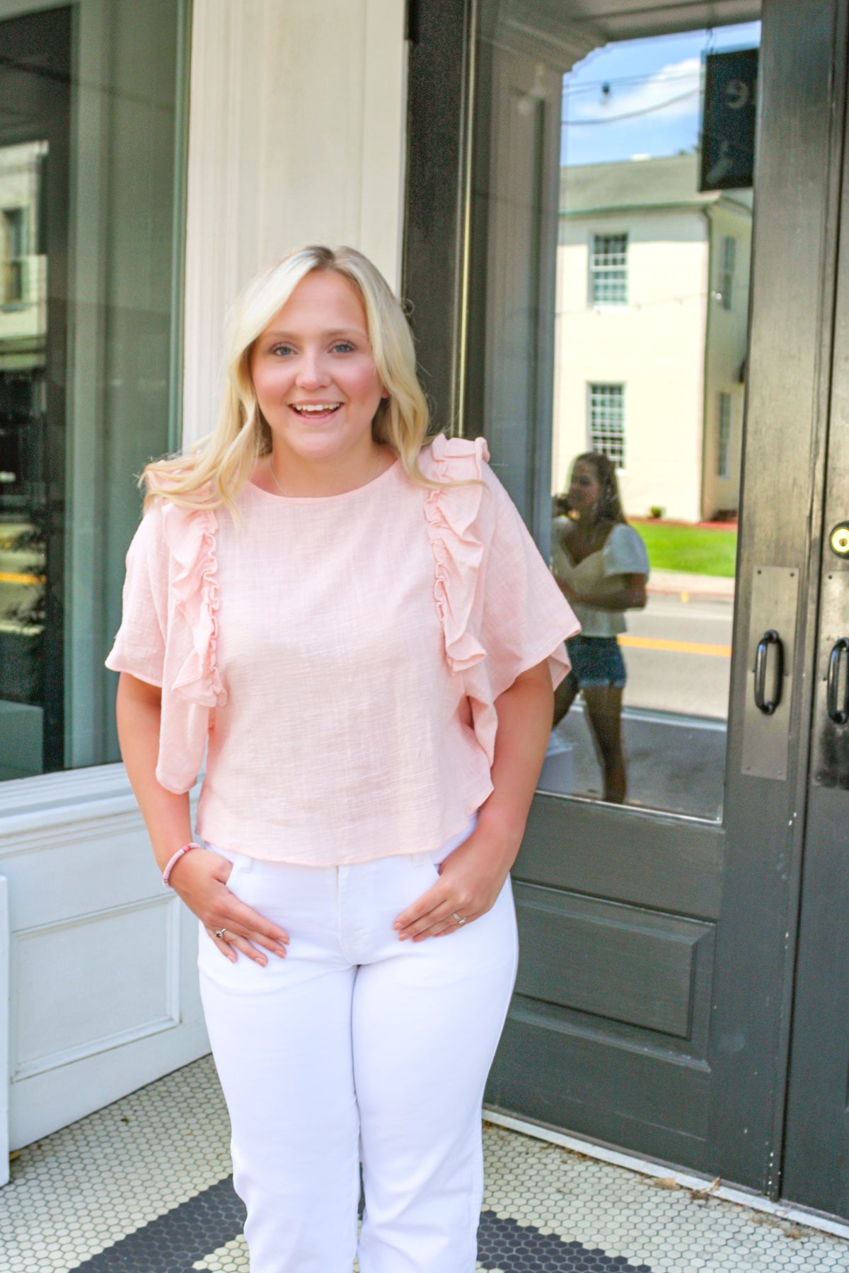 Chic in Peach Blouse