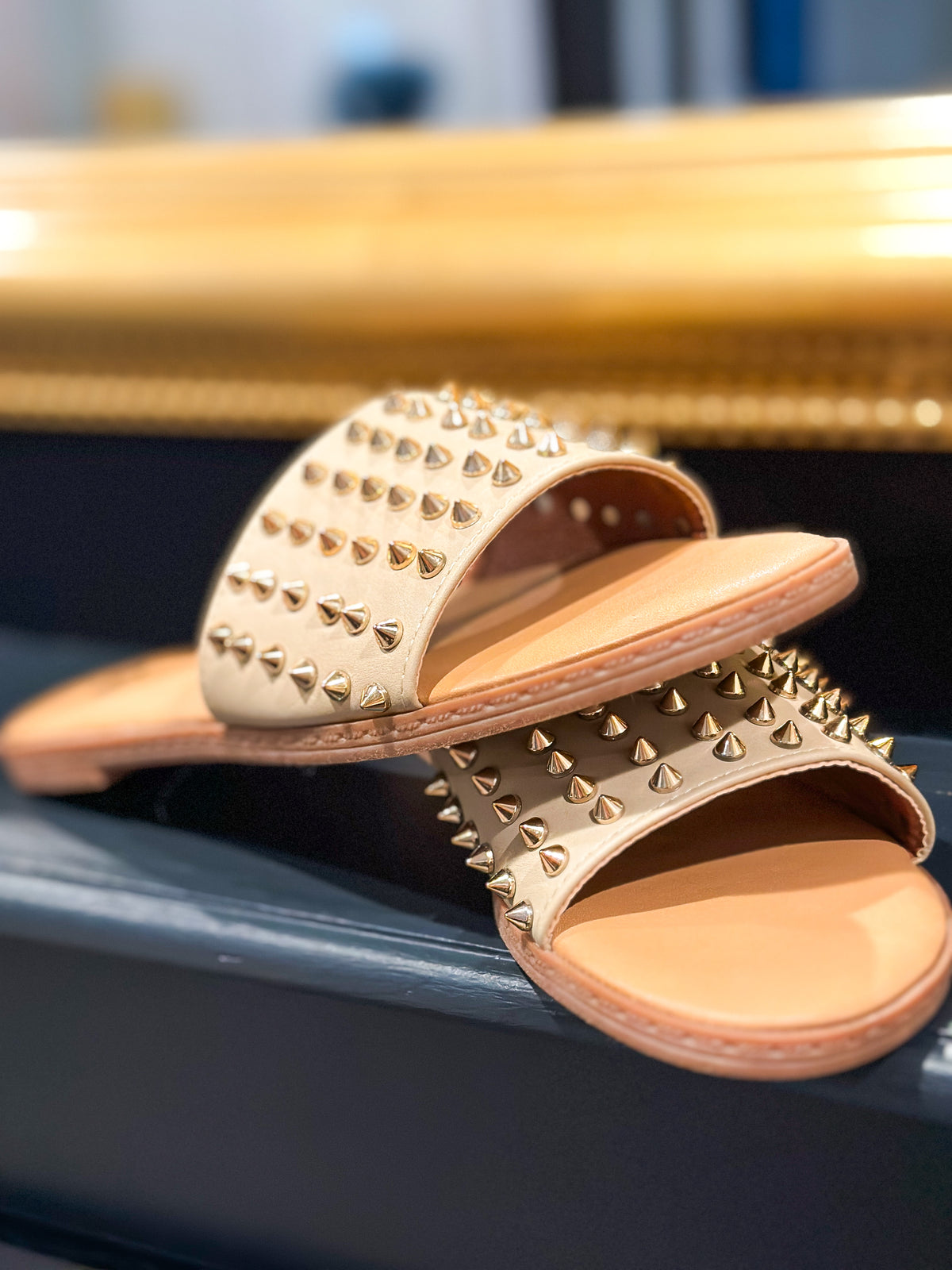 Nude Spike Sandals