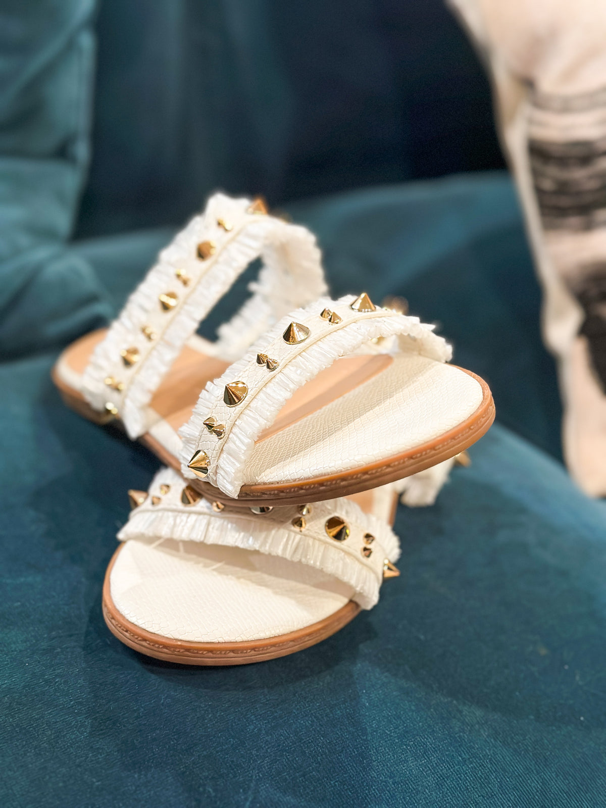 White Spike Sandals