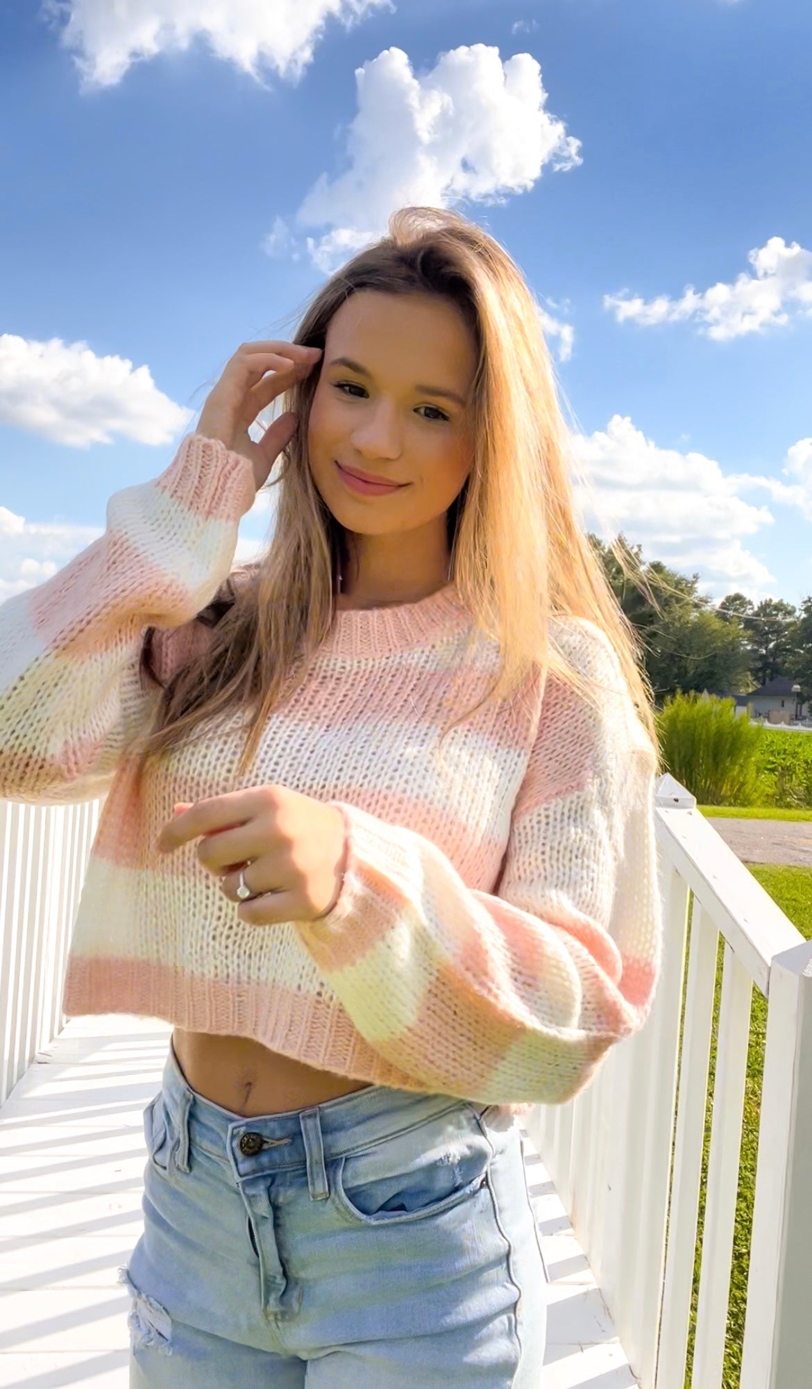 Peachy Stripes Sweater